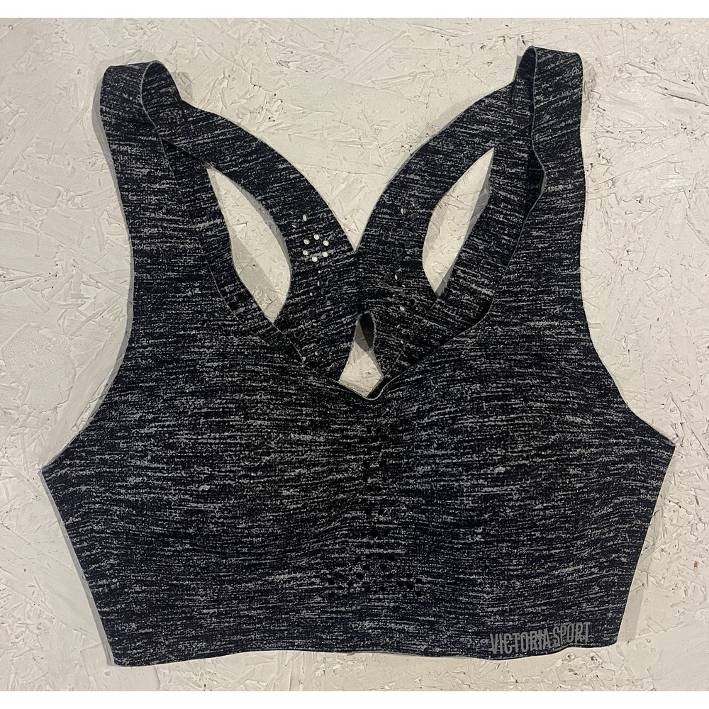 VICTORIA'S SECRET SPORT ANGEL MAX SUPPORT SIZE 32B SPORTS BRA Heathered Black